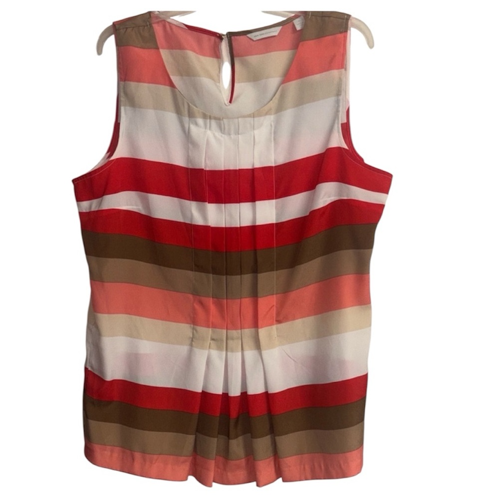New York & Company Multicolor Striped Sleeveless Blouse